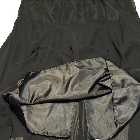 Vintage 90s Stenay Black Chiffon Asymmetrical Hanky Hem Skirt Sz 14 Long Pull On - Picture 9 of 11